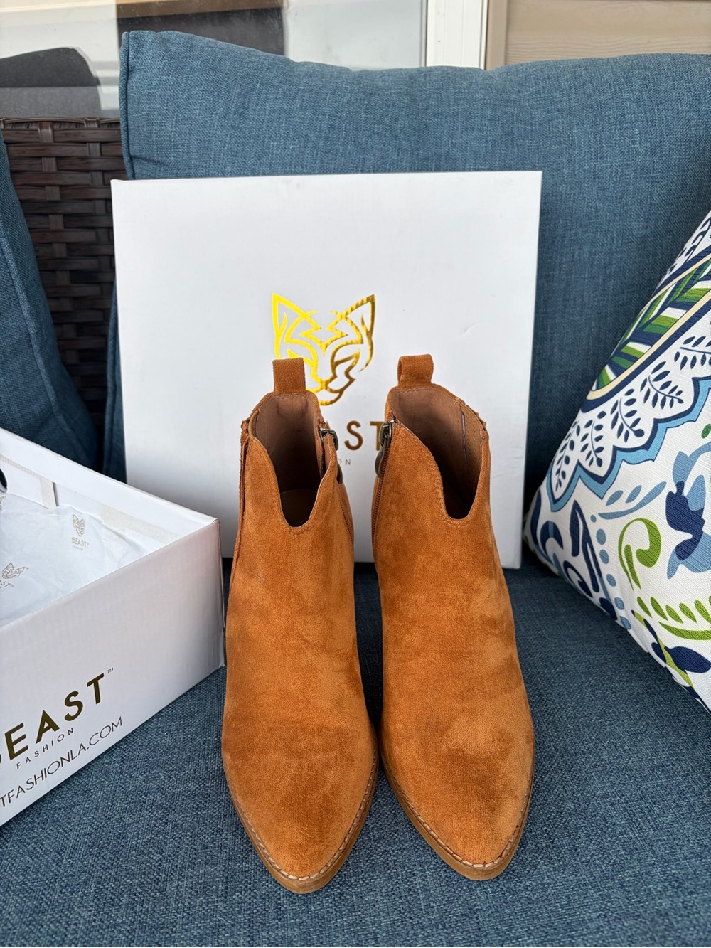 BEAST FASHION Suede Ankle Boots - Tan